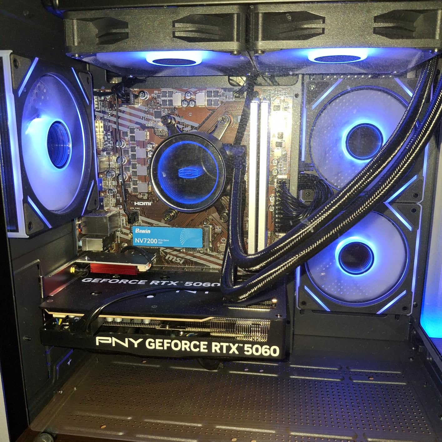 YAWYORE Gaming PC Desktop Computer, Ryzen 7 5700X,RTX 5060,32GB DDR4 RAM and 1TB M.2 NVMe SSD, 240 Liquid Cooler, ARGB Fans,Game Design Office customer photo 1