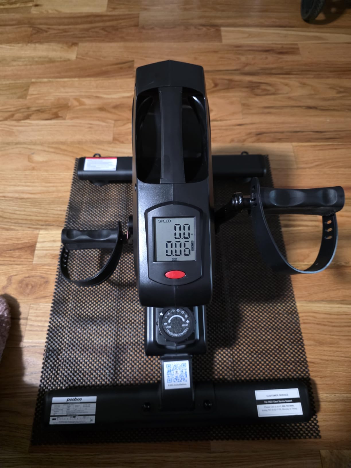 pooboo Under Desk Bike Pedal Exerciser, Quiet Magnetic Mini Exercise Bike with 16 Resistance Levels, Arm & Leg Workout, Resistance Bands & Non-Slip Mat for Home Office Therapy customer photo 1