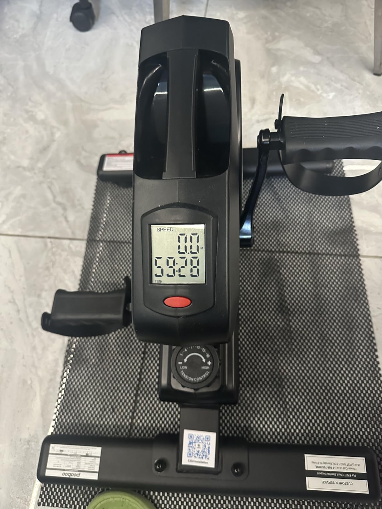 pooboo Under Desk Bike Pedal Exerciser, Quiet Magnetic Mini Exercise Bike with 16 Resistance Levels, Arm & Leg Workout, Resistance Bands & Non-Slip Mat for Home Office Therapy customer photo 2