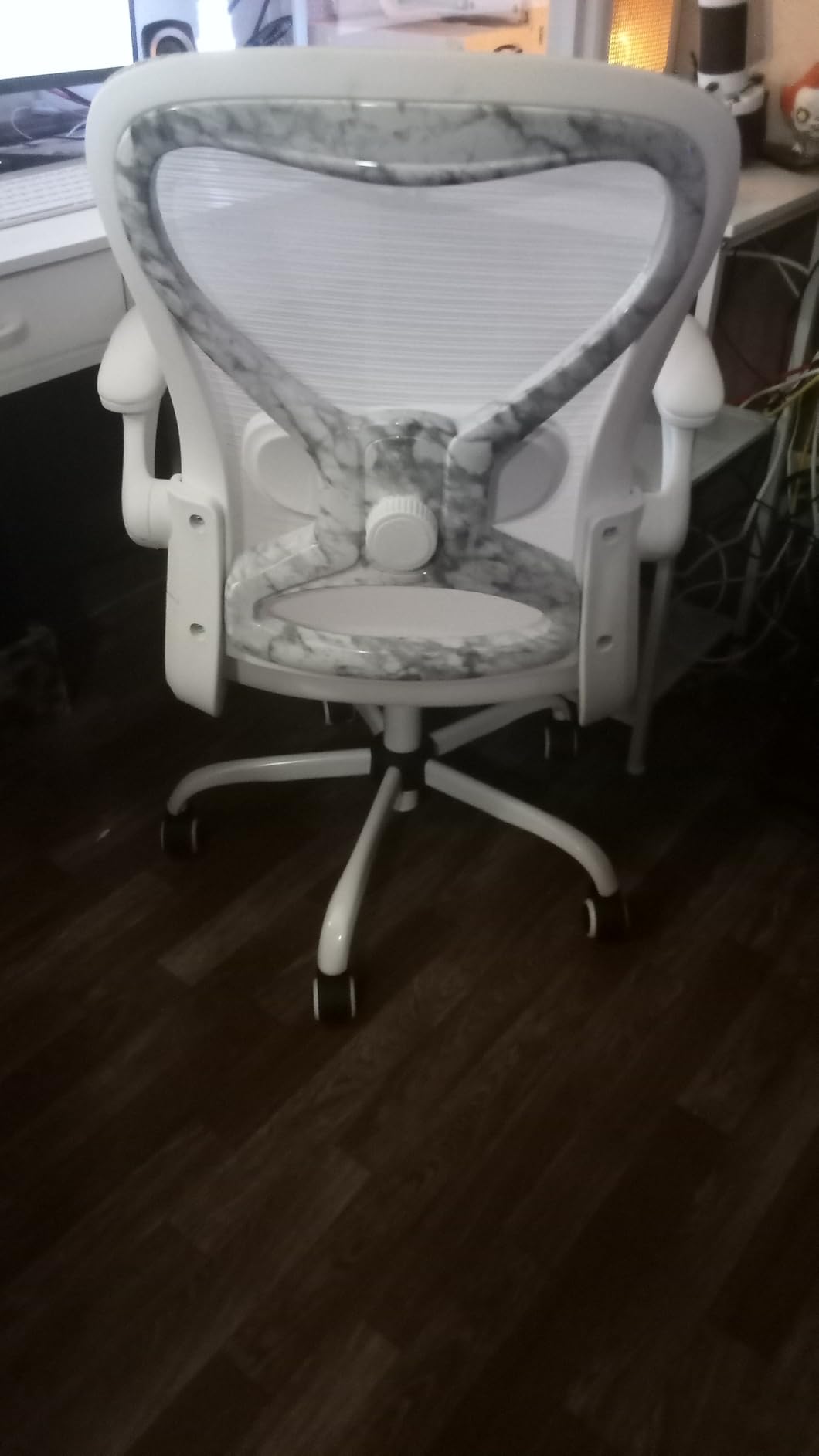 Office Desk Chair with Ergonomic Lumbar Support, Extra-Thick Seat Cushion, Flip-up Arms, Breathable Mesh Back, Computer Task Chair for Home Office customer photo 2