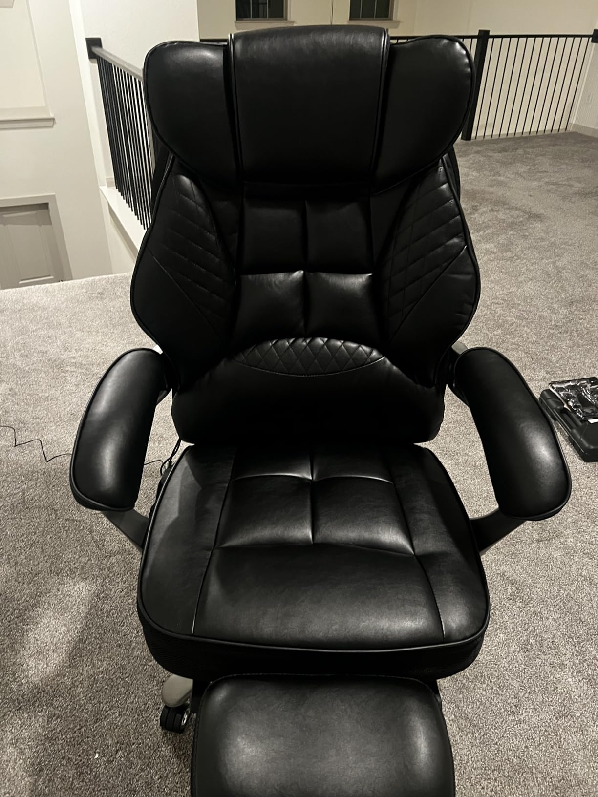 500LBS Massage Office Chair with Foot Rest, 6 Points Vibration and Heat Home Office Desk Chairs, 22.05