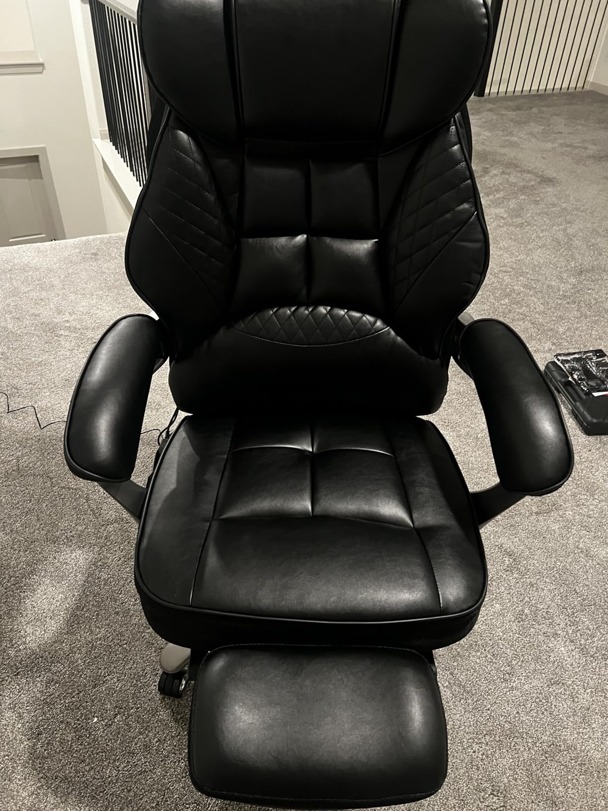 500LBS Massage Office Chair with Foot Rest, 6 Points Vibration and Heat Home Office Desk Chairs, 22.05