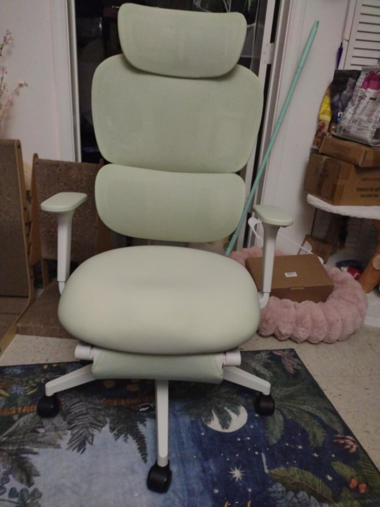 CabLady S1 Petite Ergonomic Home Desk Chair with Footrest and Headrest, High Back Fixed Lumbar Support with Detachable Pillow, Reclining Cute Office Chair for Women & Girls, 300 LBS Capacity customer photo 2