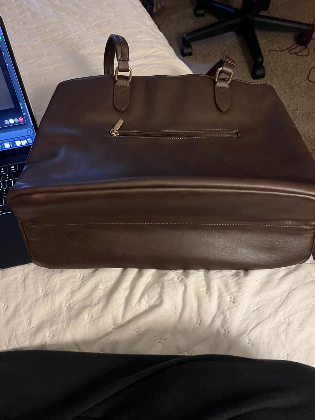 LOVEVOOK 15.6 Inch Laptop Bag for Women, Vintage Leather Work Tote Bags with Large Cup Holder, Teacher Nurse Medical Professional Computer Bag, Office Briefcase Handbag Gift customer photo 2