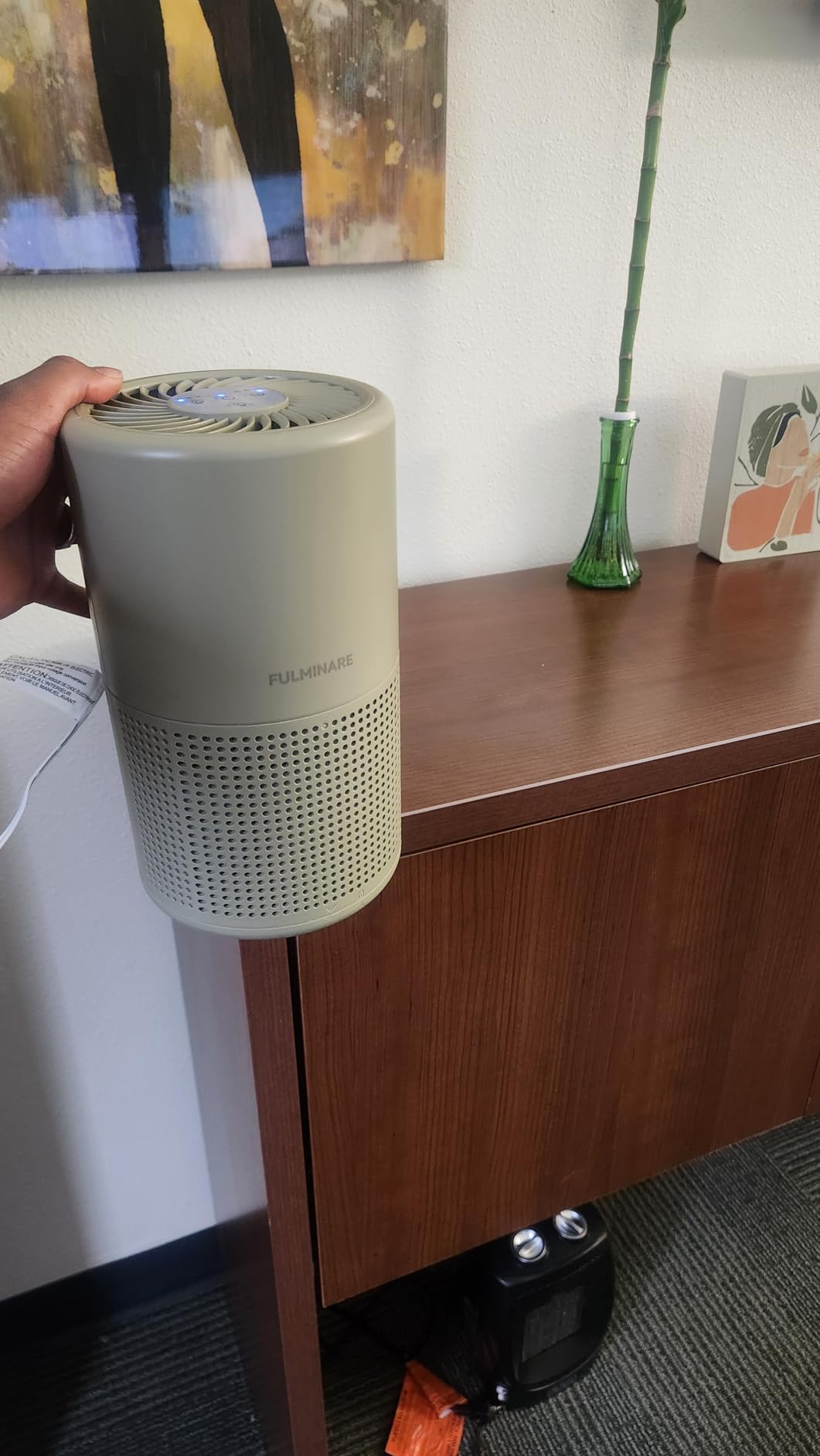 FULMINARE Air Purifiers for Home Bedroom H13 HEPA Air Purifier, 3 Speeds, Timer, 24dB, Small Mini Air Purifier with Night Light, Sage Green customer photo 1