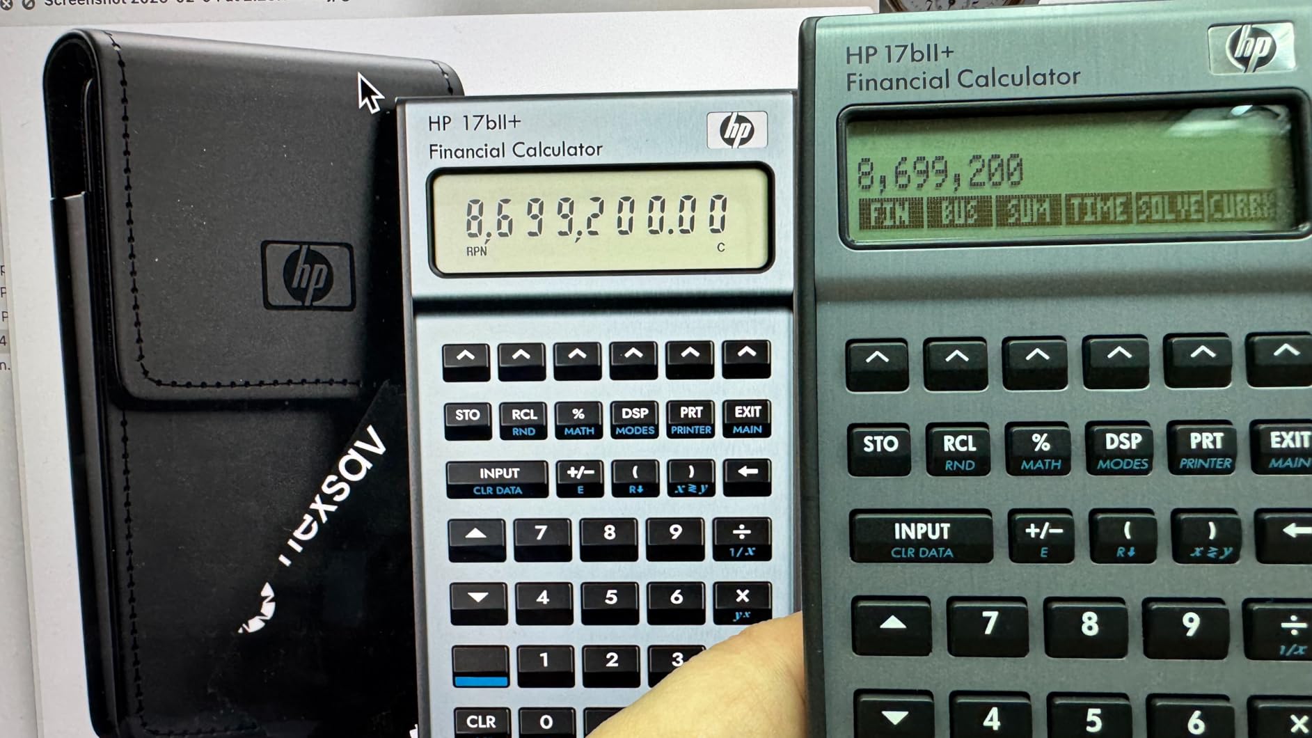 HP 17bII+ Financial Calculator - 250+ Professional Functions for Business, Finance & Accounting - RPN, Algebraic Entry, College Math Solver, 2-Line Display, 28KB Memory - Includes Case, Cleaning Cloth customer photo 1