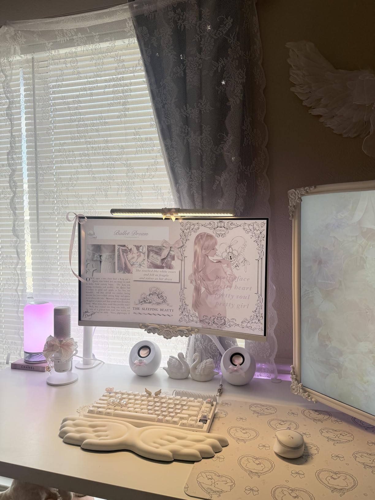 Quntis Monitor Light Bar Pro White, Eye-Care No Glare USB Computer Lamp, Stepless Dimming & Auto-Dimming Brightness, Dual Control, Modern Aesthetic Space Saving Desk Accessories Office Gaming Reading customer photo 1