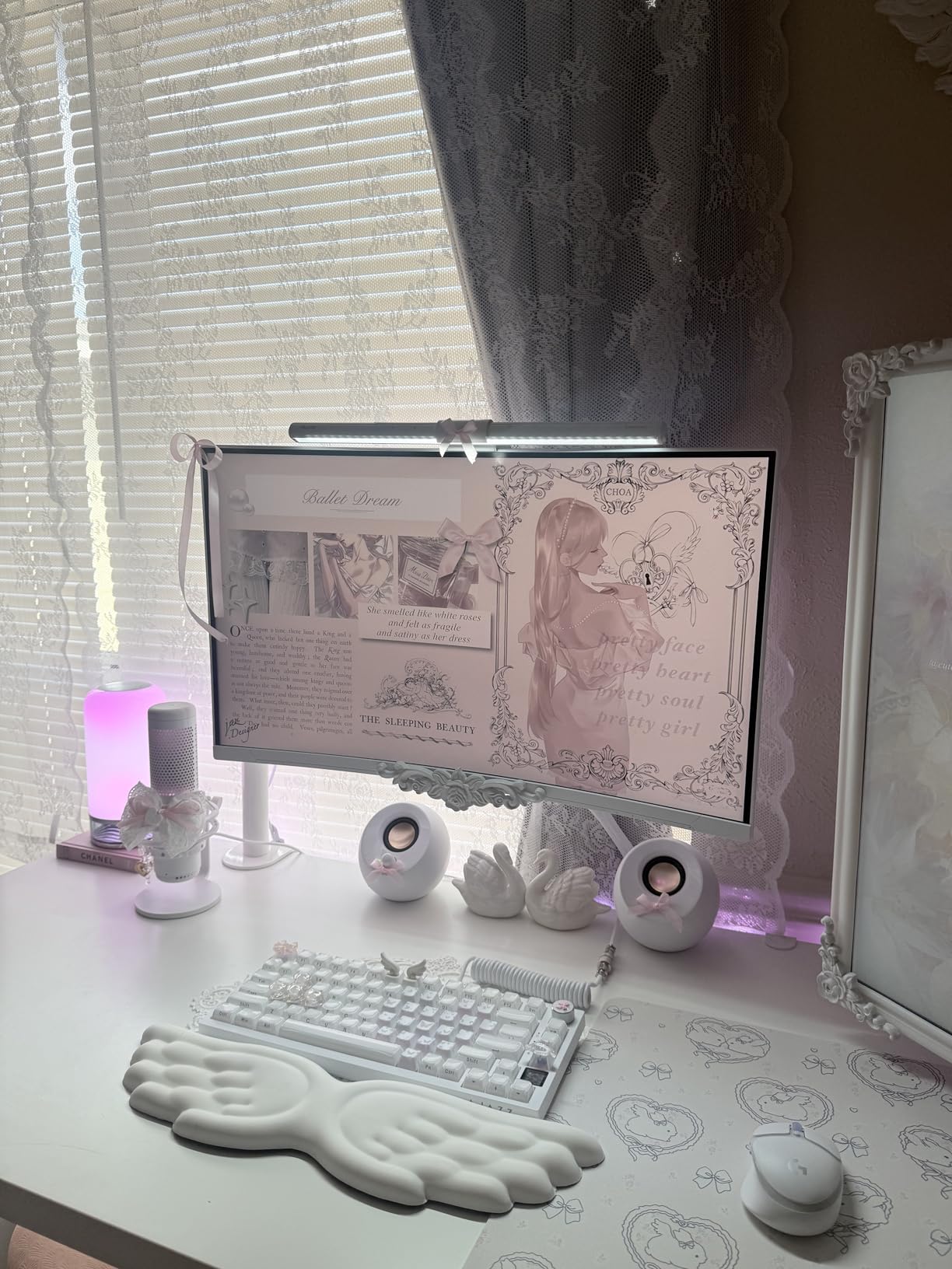 Quntis Monitor Light Bar Pro White, Eye-Care No Glare USB Computer Lamp, Stepless Dimming & Auto-Dimming Brightness, Dual Control, Modern Aesthetic Space Saving Desk Accessories Office Gaming Reading customer photo 2