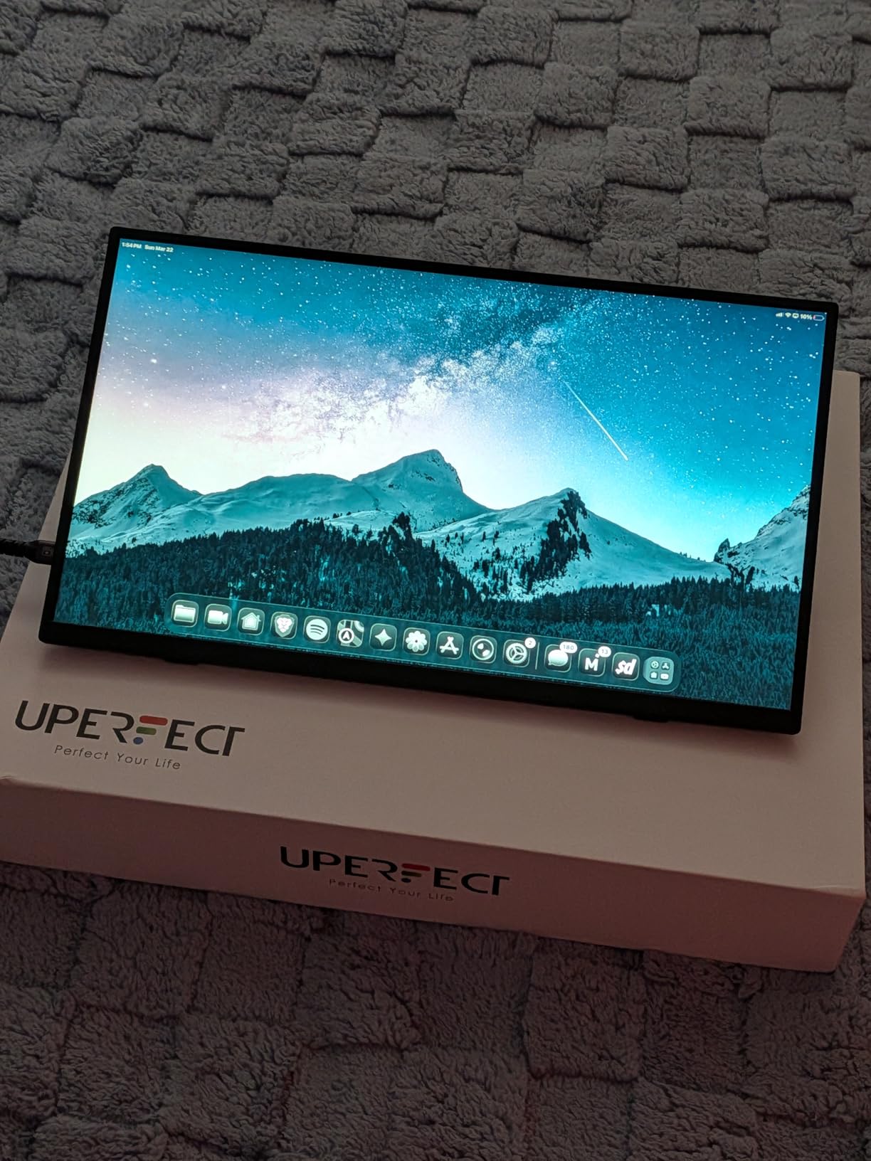 UPERFECT Portable Monitor Touchscreen 15.6 Inch 125% sRGB Travel Monitor Built-in Adjustable Stand, Speaker, VESA Mountable, USB-C HDMI Ultra-Slim Second Screen for Laptop Mac-Book Phone Game Console customer photo 1