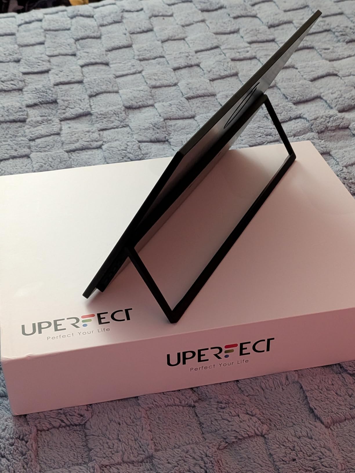 UPERFECT Portable Monitor Touchscreen 15.6 Inch 125% sRGB Travel Monitor Built-in Adjustable Stand, Speaker, VESA Mountable, USB-C HDMI Ultra-Slim Second Screen for Laptop Mac-Book Phone Game Console customer photo 2