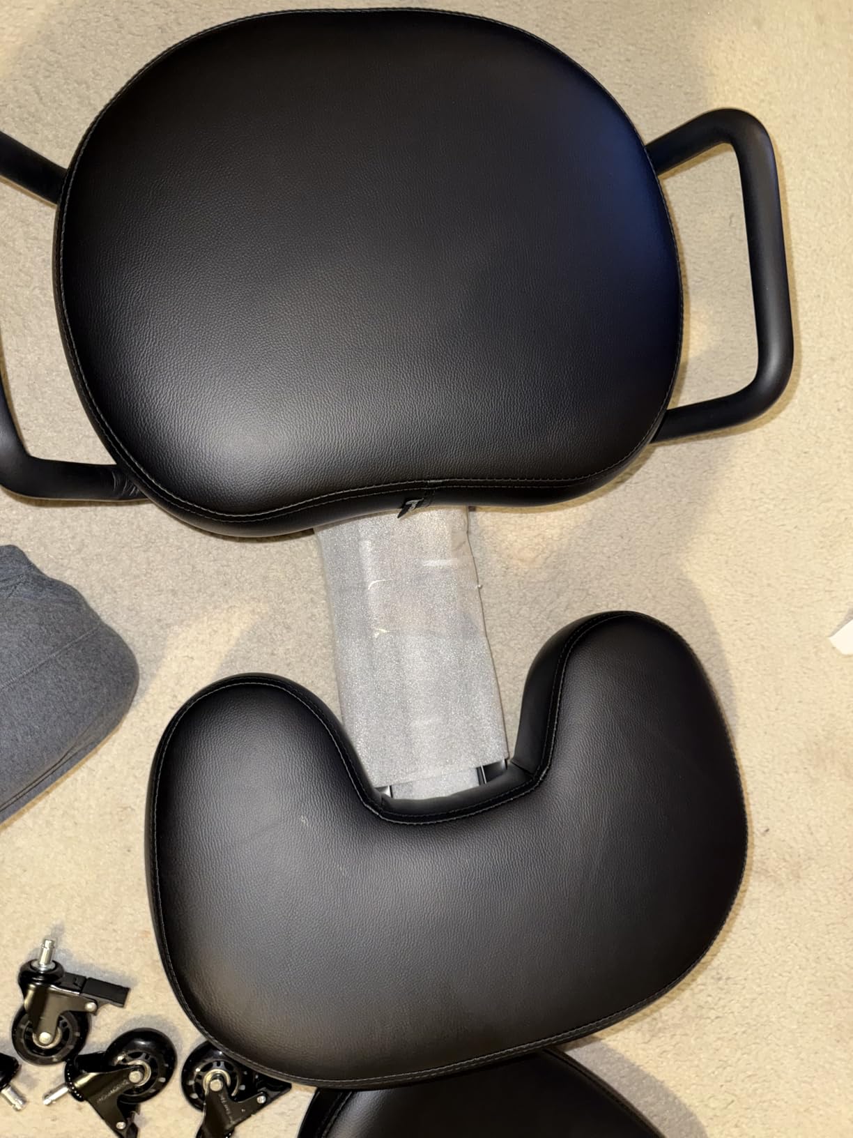 Ergonomic Kneeling Chair with Backrest, Improve Posture, Thick Cushions, Locking Wheels for Home & Office, AKONI 512B (Dim Grey) customer photo 2