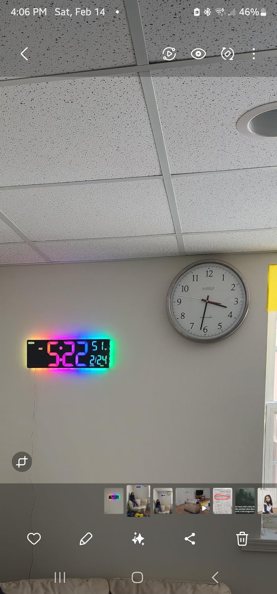 EASYERA Smart Digital Wall Clock with App Control, 16.5