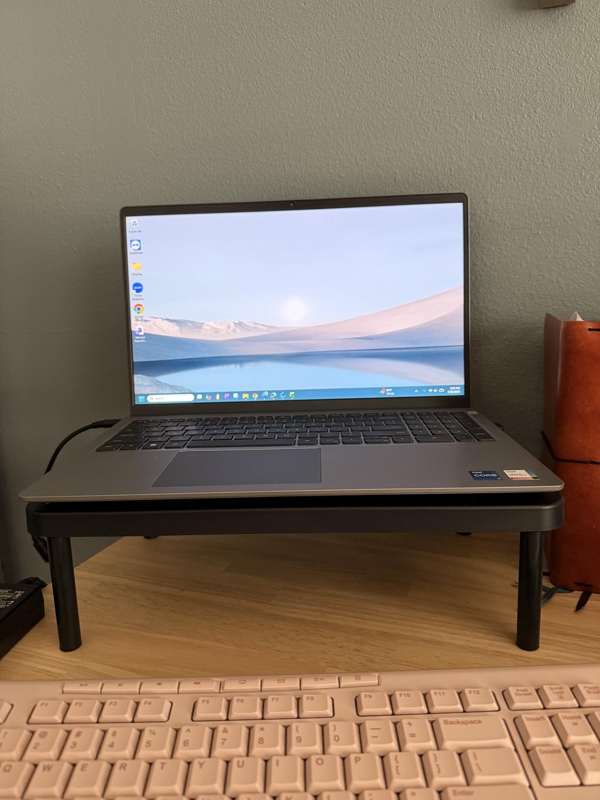 WALI Computer Monitor Stand for Desk, Adjustable Laptop Riser, Desk Monitor Stand Underneath Storage for Office, School Supplies (PTT001-B), 1 Pack, Black customer photo 1