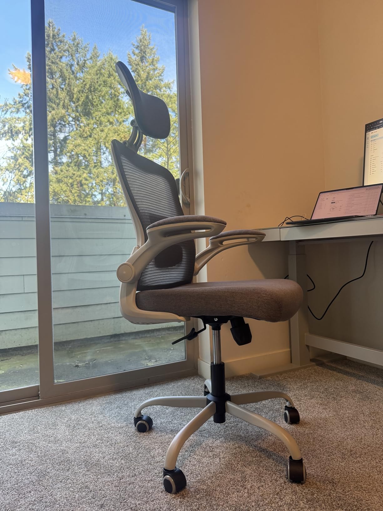 Ergonomic Office Chair, High Back Mesh Desk Chair with Adjustable Lumbar Support & Headrest, Flip-up Armrest, Computer Task Chairs for Home and Executive Office (B-Black) customer photo 1