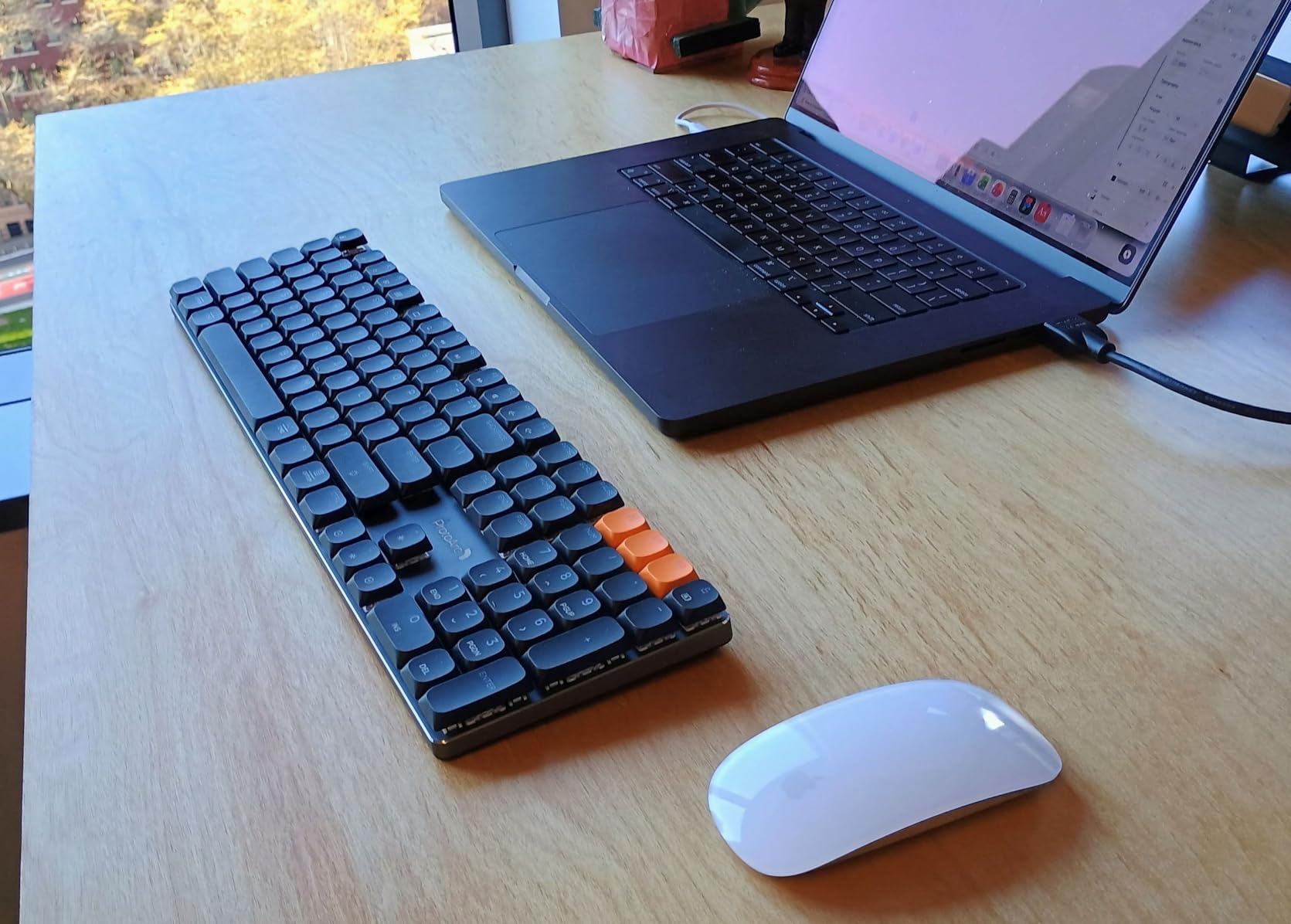 ProtoArc Wireless Mechanical Keyboard, K310 Pro Backlit Bluetooth Aluminum Keyboard, 2.4G+Dual BT, Linear Red Switches, Programmable Keys, Low Profile Keys, Full Size, Rechargeable, Multi-Device customer photo 1