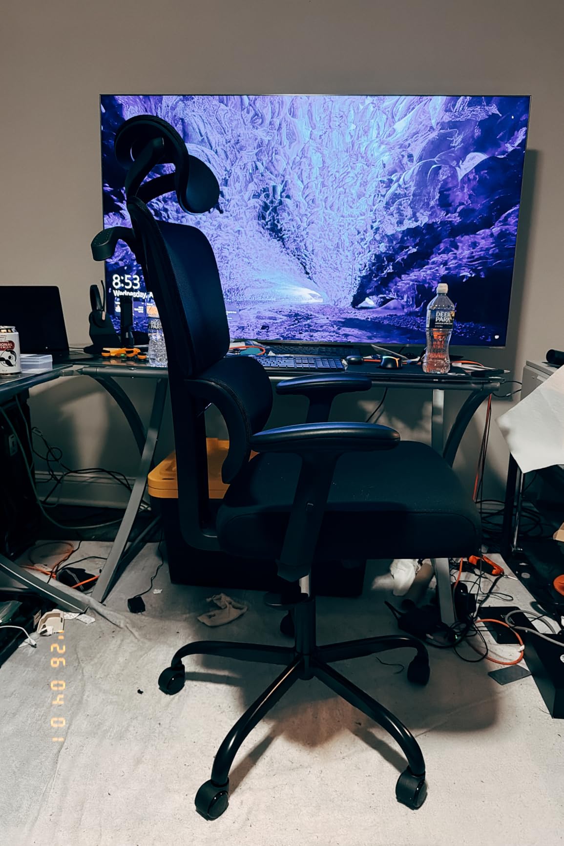 Ergonomic Office Chair, High Back Mesh Computer Chair with Comfortable Adaptive Lumbar Support, Built-in Coat Hanger, SGS Class 4 Gas Lift, Heavy Duty 300lbs for Long Hours Home Office, Black customer photo 2