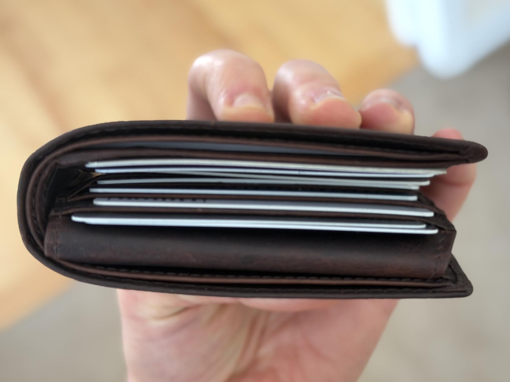 SERMAN BRANDS Full Grain Leather Wallet for Men | RFID Blocking | Extra Capacity Bifold Wallet with ID Windows | Ultra Strong Stitching | Slim Billfold with 13 Card Slots | Gift for Him customer photo 2