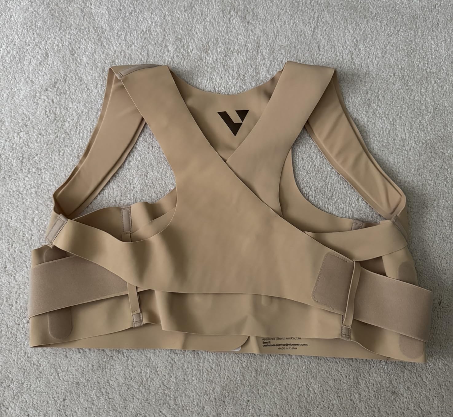 Vicorrect Adjustable Posture Corrector for Women: Comfortable Fit for Body Types - Invisible Under Clothes Wearable for Sitting and Exercise - Helps with Upper Back Shoulder Neck Pain (Beige, Medium) customer photo 1