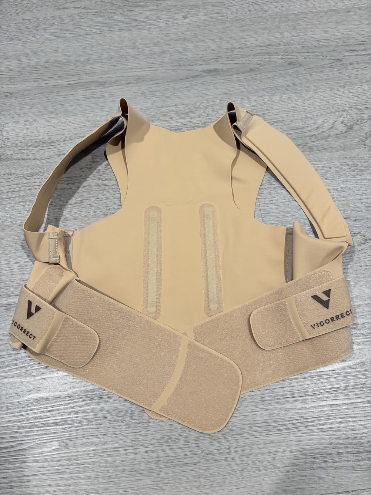 Vicorrect Adjustable Posture Corrector for Women: Comfortable Fit for Body Types - Invisible Under Clothes Wearable for Sitting and Exercise - Helps with Upper Back Shoulder Neck Pain (Beige, Medium) customer photo 2