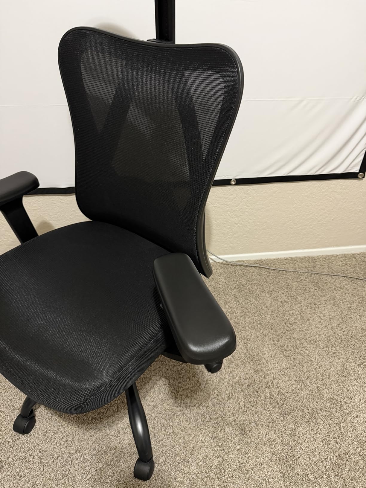 Ergonomic Office Chair with Adjustable Lumbar Support, High Back Mesh Computer Desk Chairs with Armrest and 3D Headrest, 360° Swivel Wheels and Rocking Function, for Home, Office, Black customer photo 2
