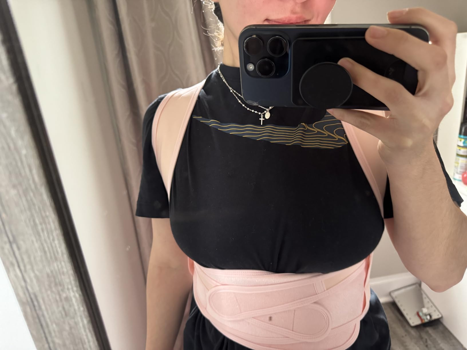 Back Brace Posture Corrector for Women - Adjustable Upper Posture Support Brace for Neck Shoulder Back Straightener - Comfortable Posture Corrector Invisible Hunchback Slouching under Clothes customer photo 1