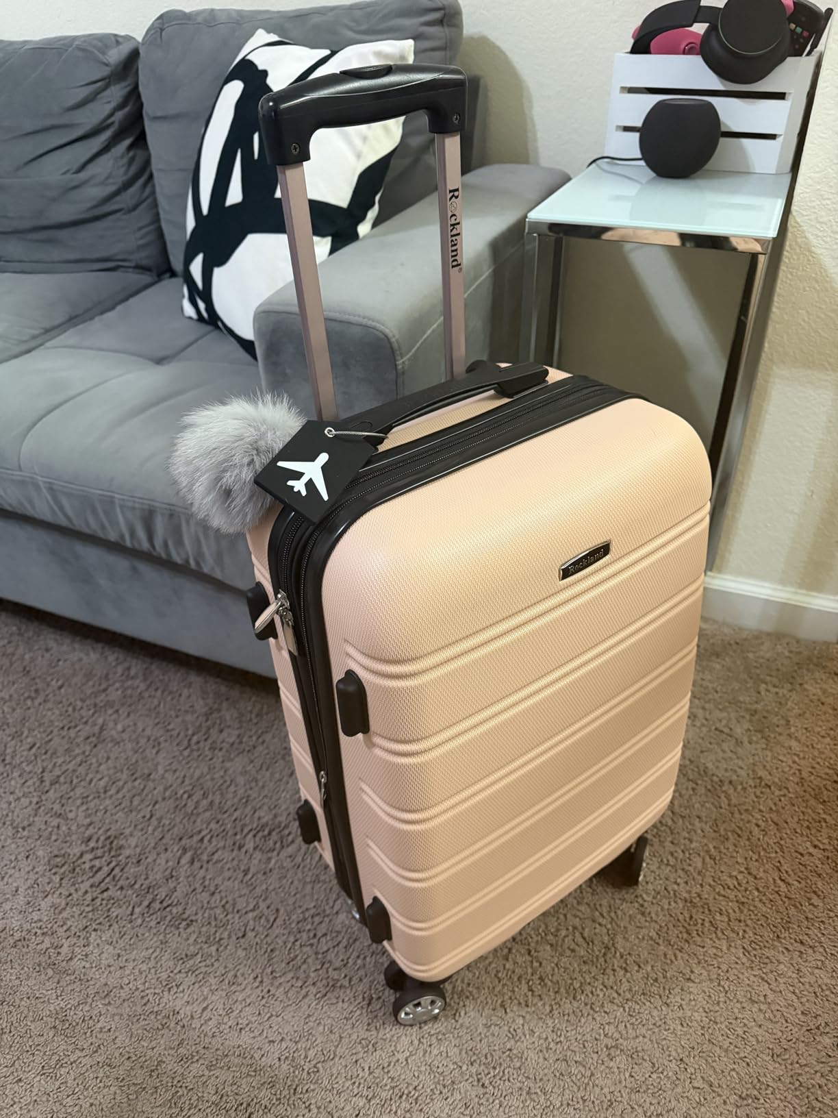 Rockland Melbourne Hardside 3 Piece Expandable Spinner Wheel Luggage Set, (20