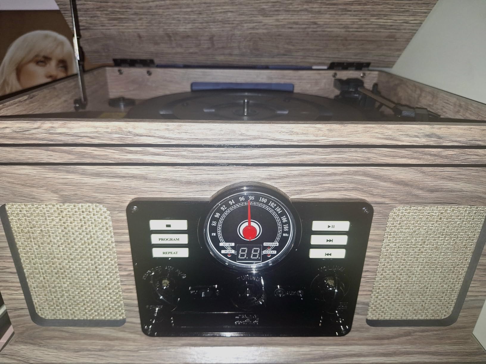 Victrola The Quincy 6-in-1 Bluetooth Record Player & Multimedia Center with Built-in Speakers - 3-Speed Turntable, CD & Cassette Player, FM Radio, Wireless Music Streaming (Mahogany) customer photo 1