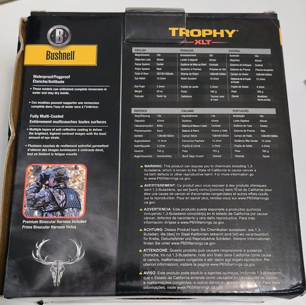 Bushnell Binocular Bundle: Trophy XLT 10x42 Binoculars (Bone Collector Edition) + Deluxe Binocular Harness customer photo 2