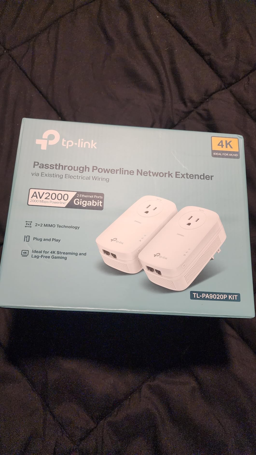TP-Link AV2000 Powerline Ethernet Adapter TL-PA9020P KIT - Powerline Network Adapter, Passthrough, 2x2 MIMO, 2 Gigabit Ports, Ethernet Over Power customer photo 1