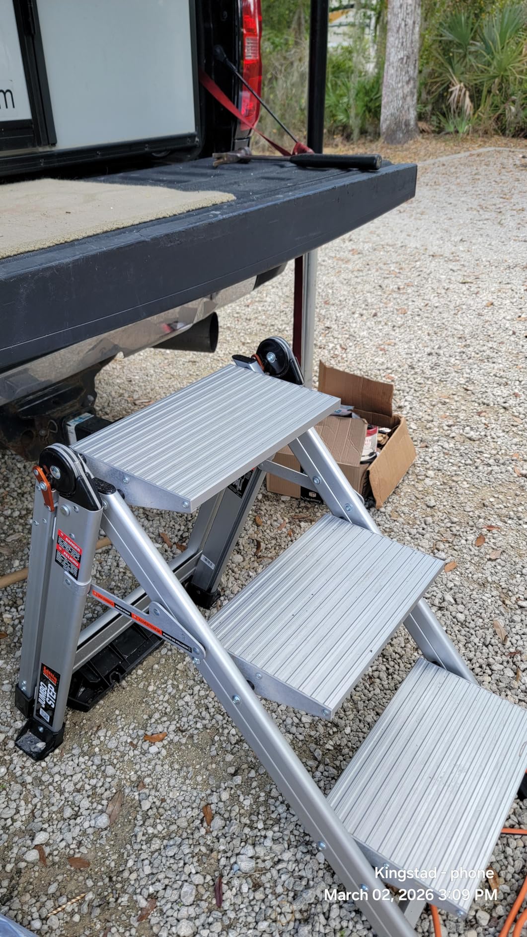 Little Giant Ladders Jumbo Step, Foldable 3-Step Stool, 2.2-Ft Aluminum, with Platform Steps, Handrail, and Tool Tray, 375 lb Load Capacity, Type 1AA customer photo 1