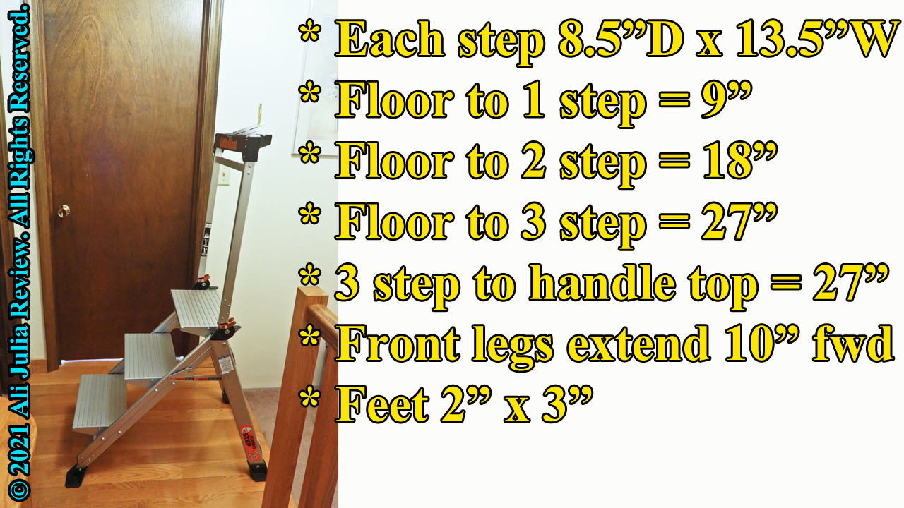 Little Giant Ladders Jumbo Step, Foldable 3-Step Stool, 2.2-Ft Aluminum, with Platform Steps, Handrail, and Tool Tray, 375 lb Load Capacity, Type 1AA customer photo 2