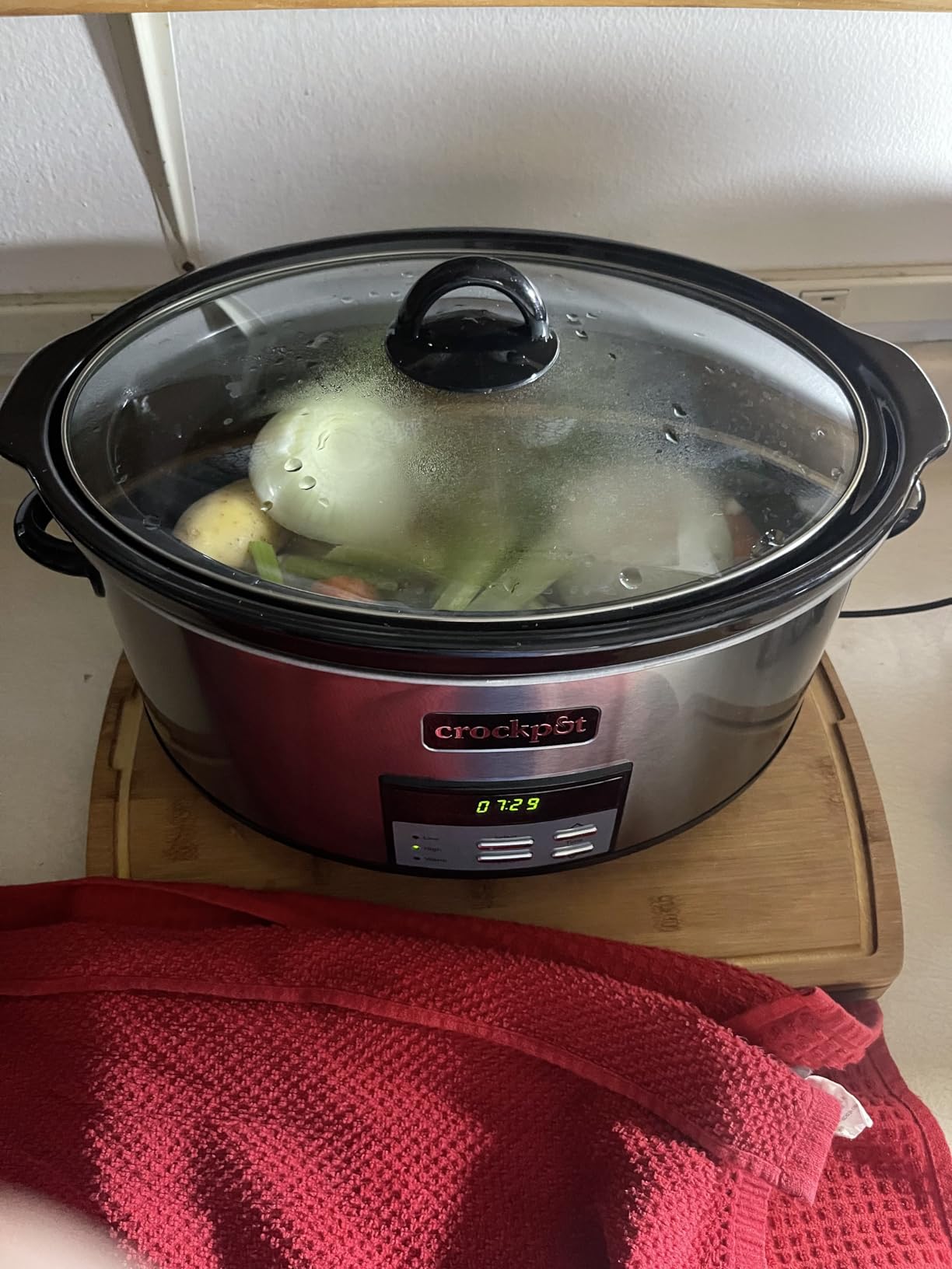 Crock-Pot Large 8-Quart Programmable Slow Cooker with Auto Warm Setting Black Stainless Steel customer photo 1