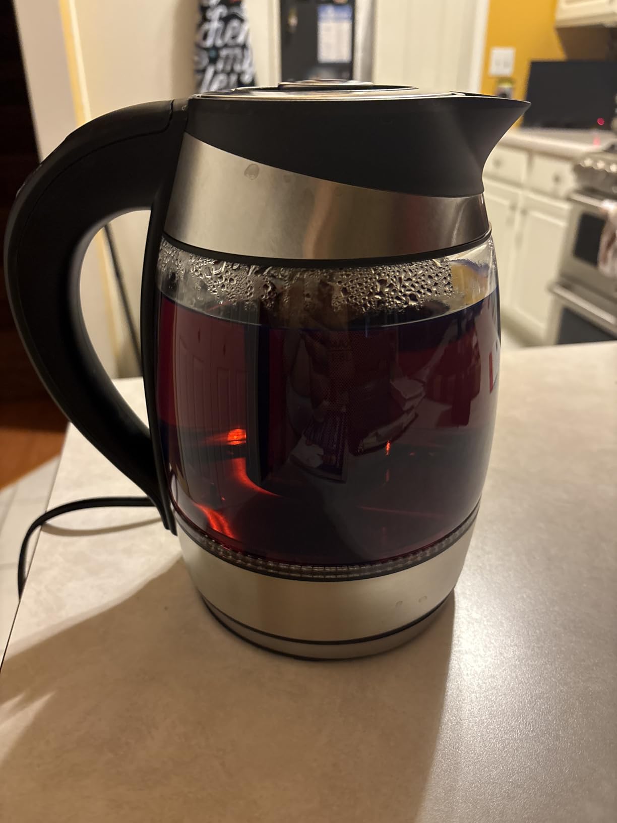 Chefman Electric Kettle with Temperature Control, 5 Presets LED Indicator Lights, Removable Tea Infuser, Glass Tea Kettle & Hot Water Boiler, 360 Degree Swivel Base, BPA Free, Stainless Steel, 1.8 Liters customer photo 1
