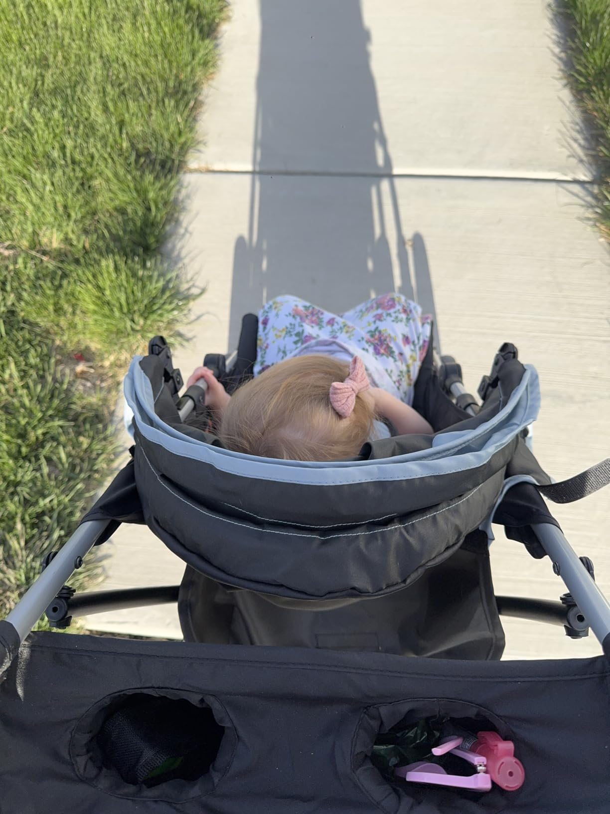 Ingenuity 3D Mini Convenience Stroller - Lightweight Stroller with Compact Fold, Multi-Position Recline, Canopy with Pop Out Sun Visor - Umbrella Stroller for Travel & More, Blue/Black customer photo 1