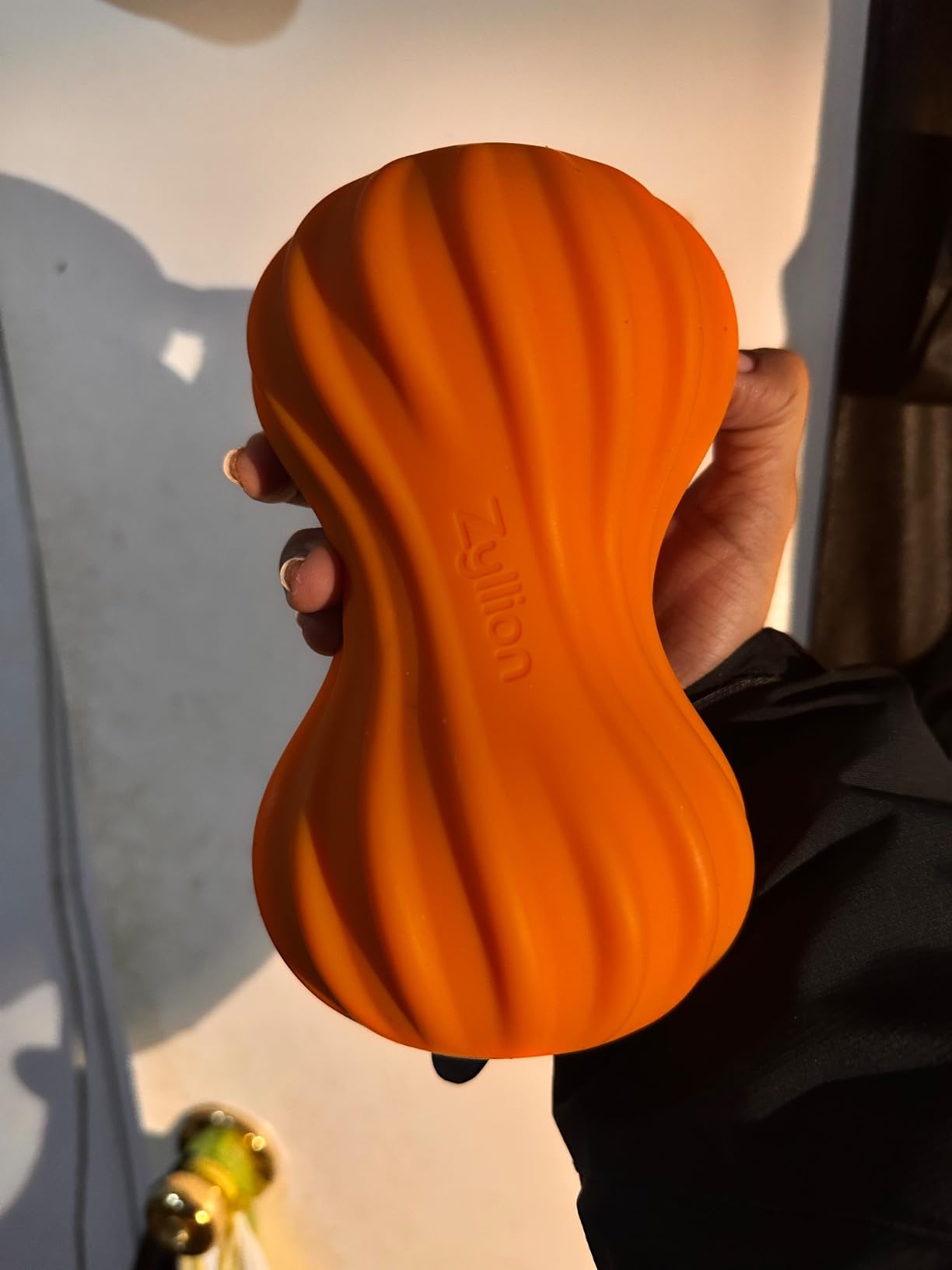 Zyllion Vibrating Peanut Massage Ball with 4 Modes - Cordless Rechargeable Electric Deep Tissue Massager Roller for Muscle Pain Relief, Orange, ZMA-30 customer photo 2