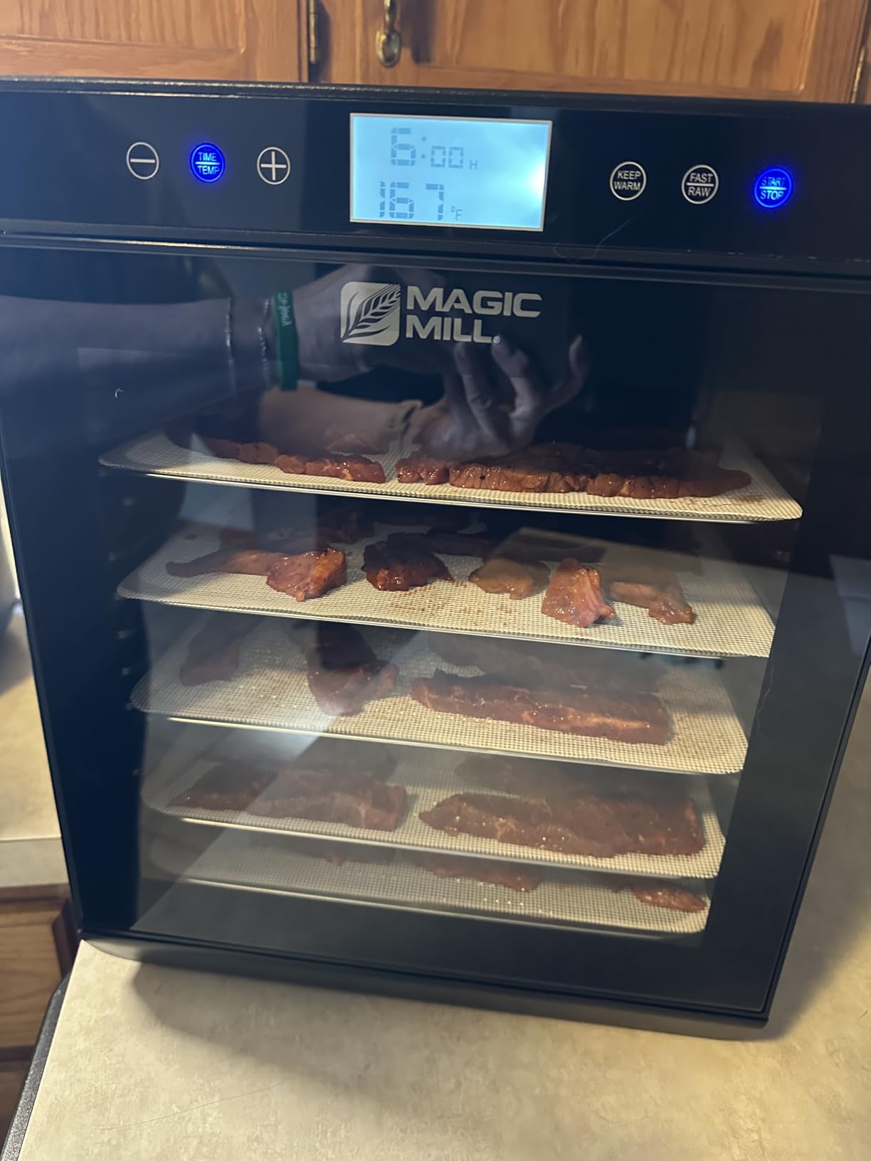 Magic Mill Premium Food Dehydrator Machine (10 Extra-Large Stainless Steel Trays) 700W Dryer for Beef Jerky, Fruits, Vegetables, Dog Treats, 48 Hour Digital Timer - 95°-167° Temperature Control customer photo 2