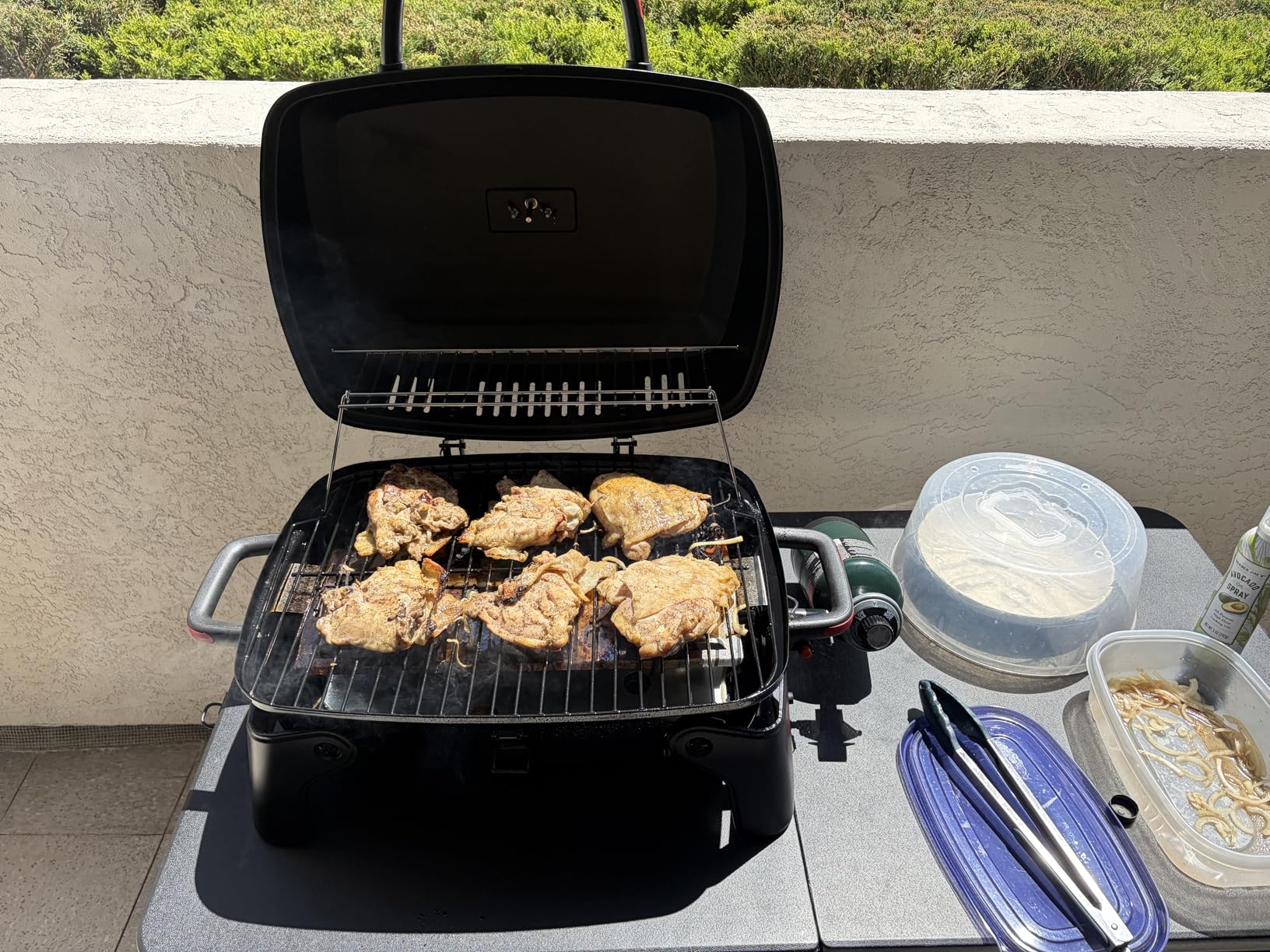 Megamaster 1-Burner Portable Gas Grill with Locking Lid, 11,000 BTU Stainless Steel Burner, Foldable Legs, Small Propane Grill for Outdoor Cooking, Camping, BBQs, Patios, and Gardens - 820-0065C customer photo 1
