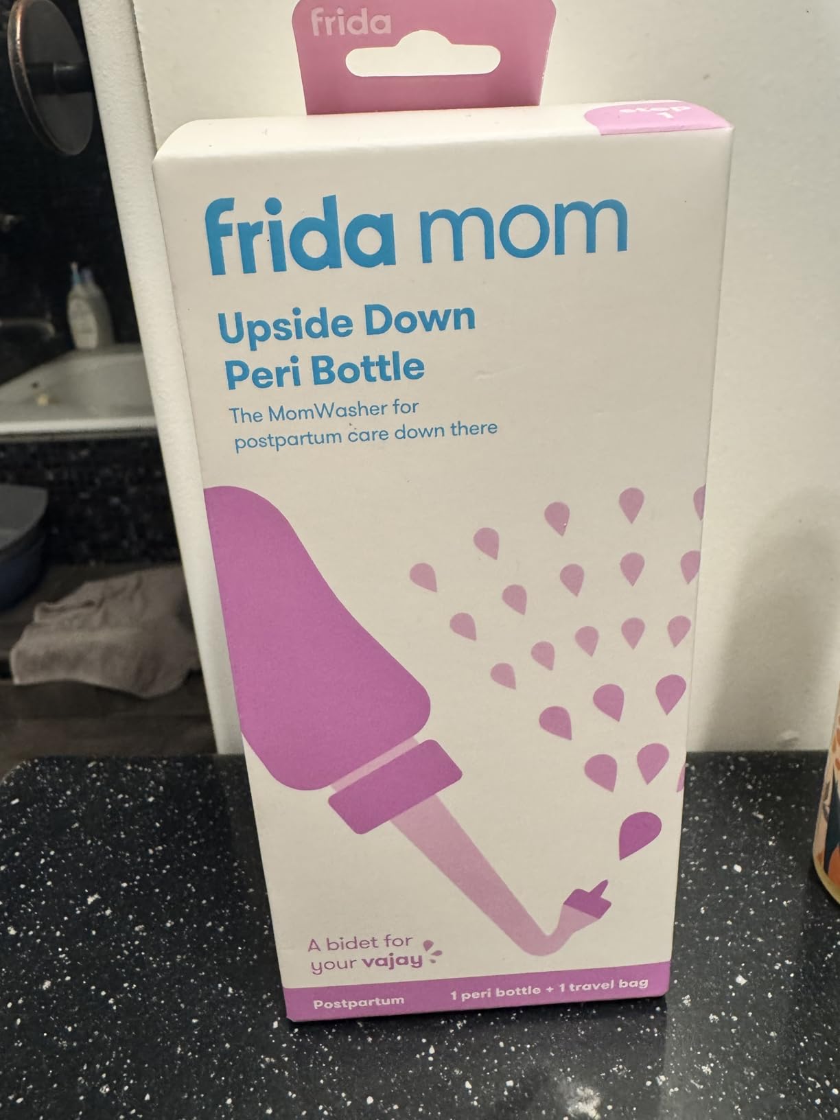 Frida Mom Upside Down Peri Bottle for Postpartum Care, Portable Bidet Perineal Cleansing and Recovery customer photo 1