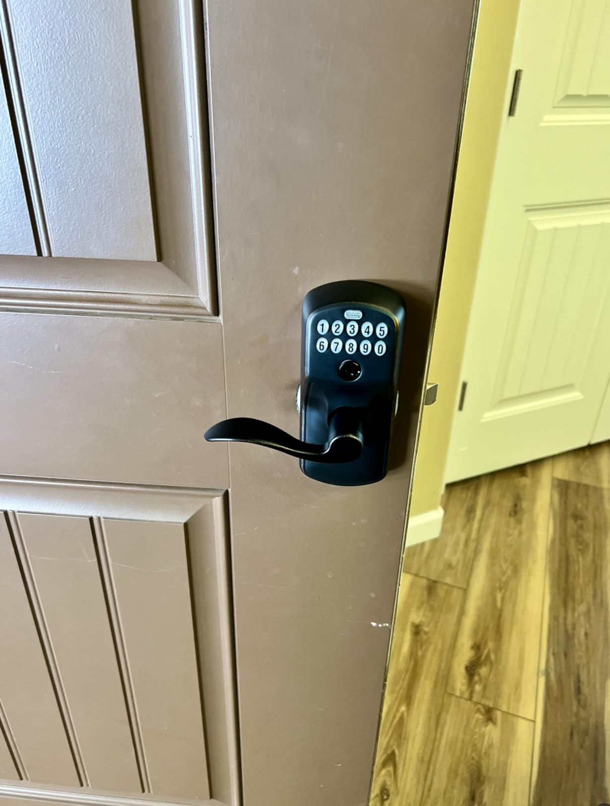 Schlage Camelot Keypad Lock with Lever Handle, Electronic Keyless Door Entry, Flex Lock Auto-Lock Option, Matte Black, FE595 CAM 622 ACC customer photo 1