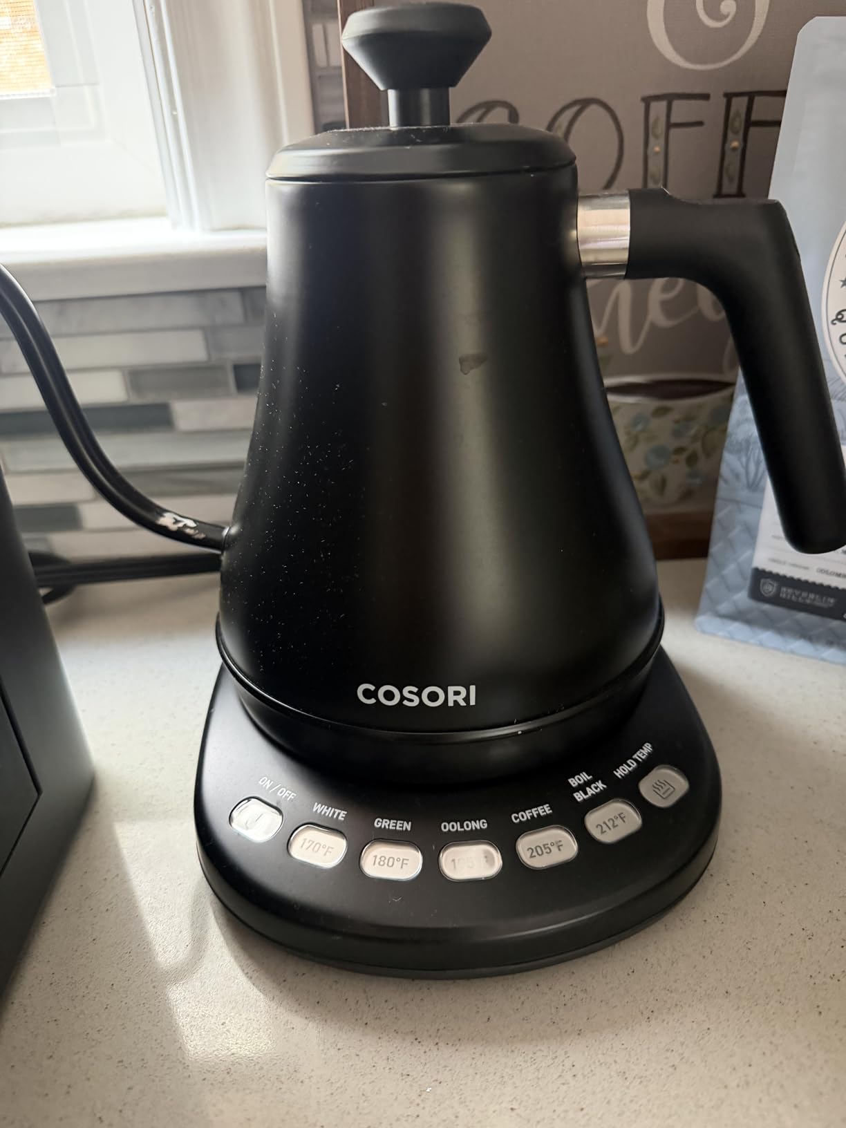 COSORI Electric Gooseneck Kettle Smart Bluetooth with Variable Temperature Control, Pour Over Coffee & Tea Maker, 100% Stainless Steel, Quick Heating, Matte Black customer photo 1