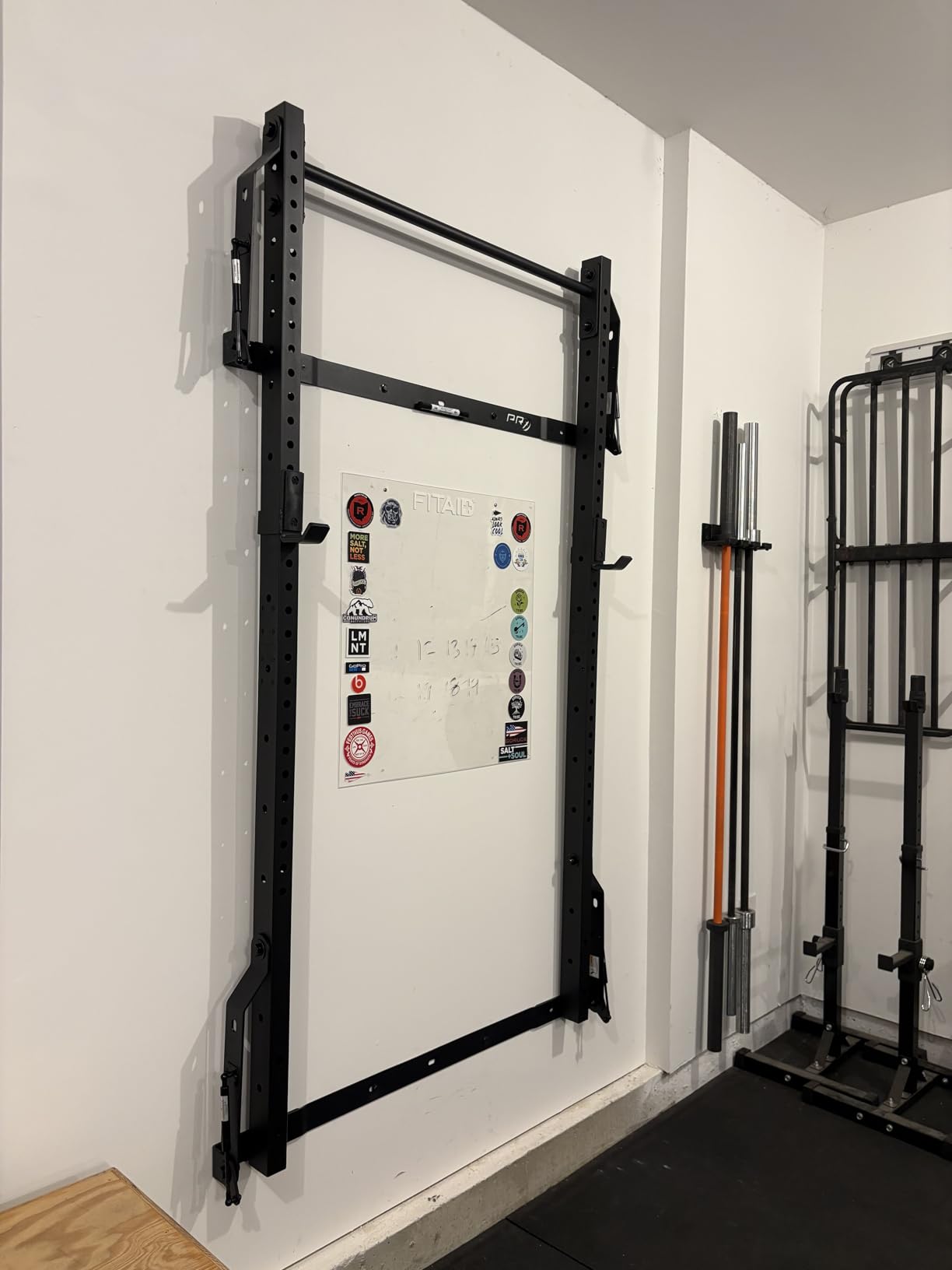 PRx Performance Murphy Foldable Squat Rack with Space-Saving Pull-Up Bar - Wall-Mounted Gym Equipment customer photo 2