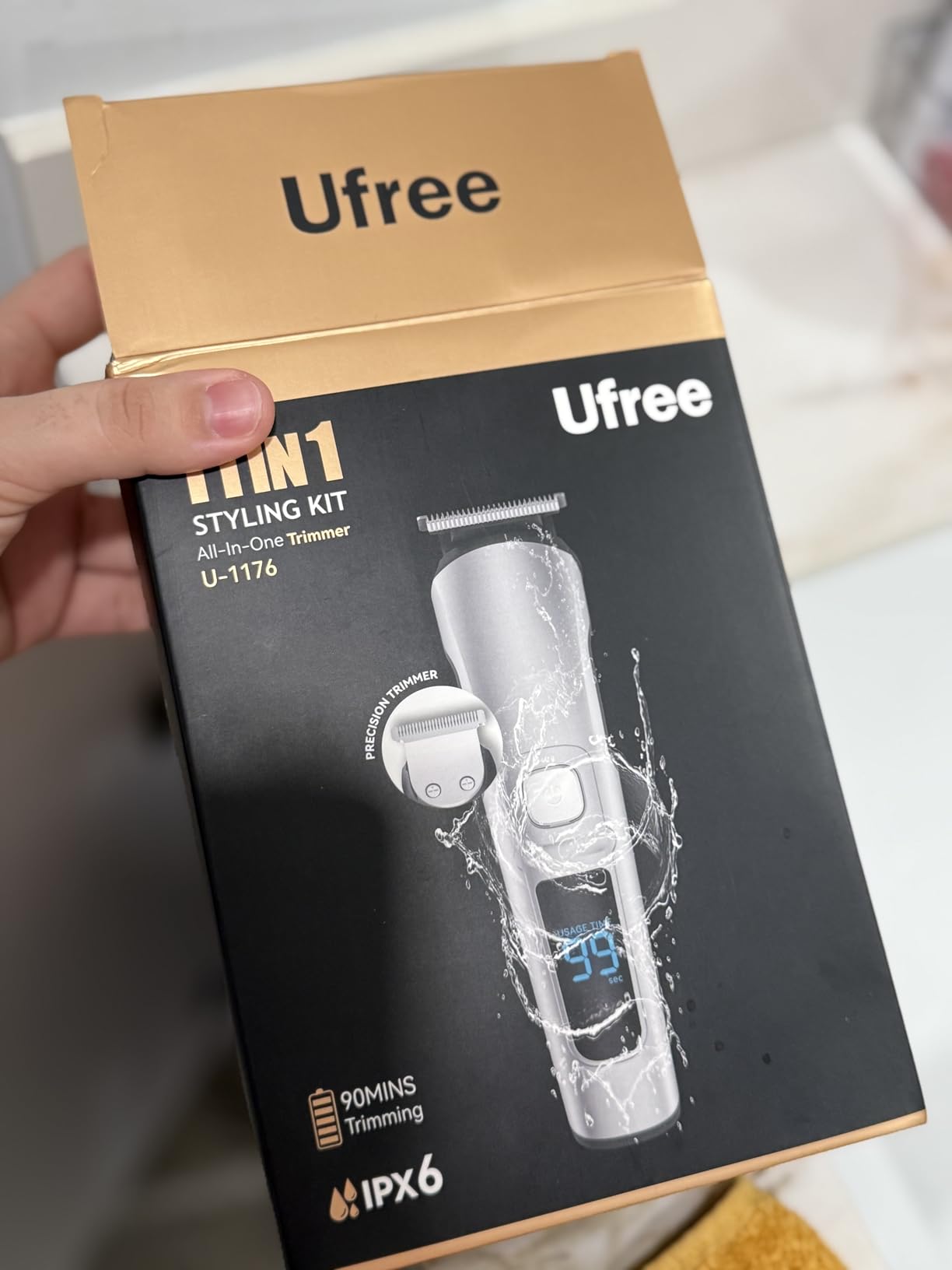 Ufree Beard Trimmer for Men, Waterproof Electric Razor for Nose, Body, Face & Mustache, Cordless Hair Clippers Shavers Grooming Kit, Gifts for Men Husband Father customer photo 1