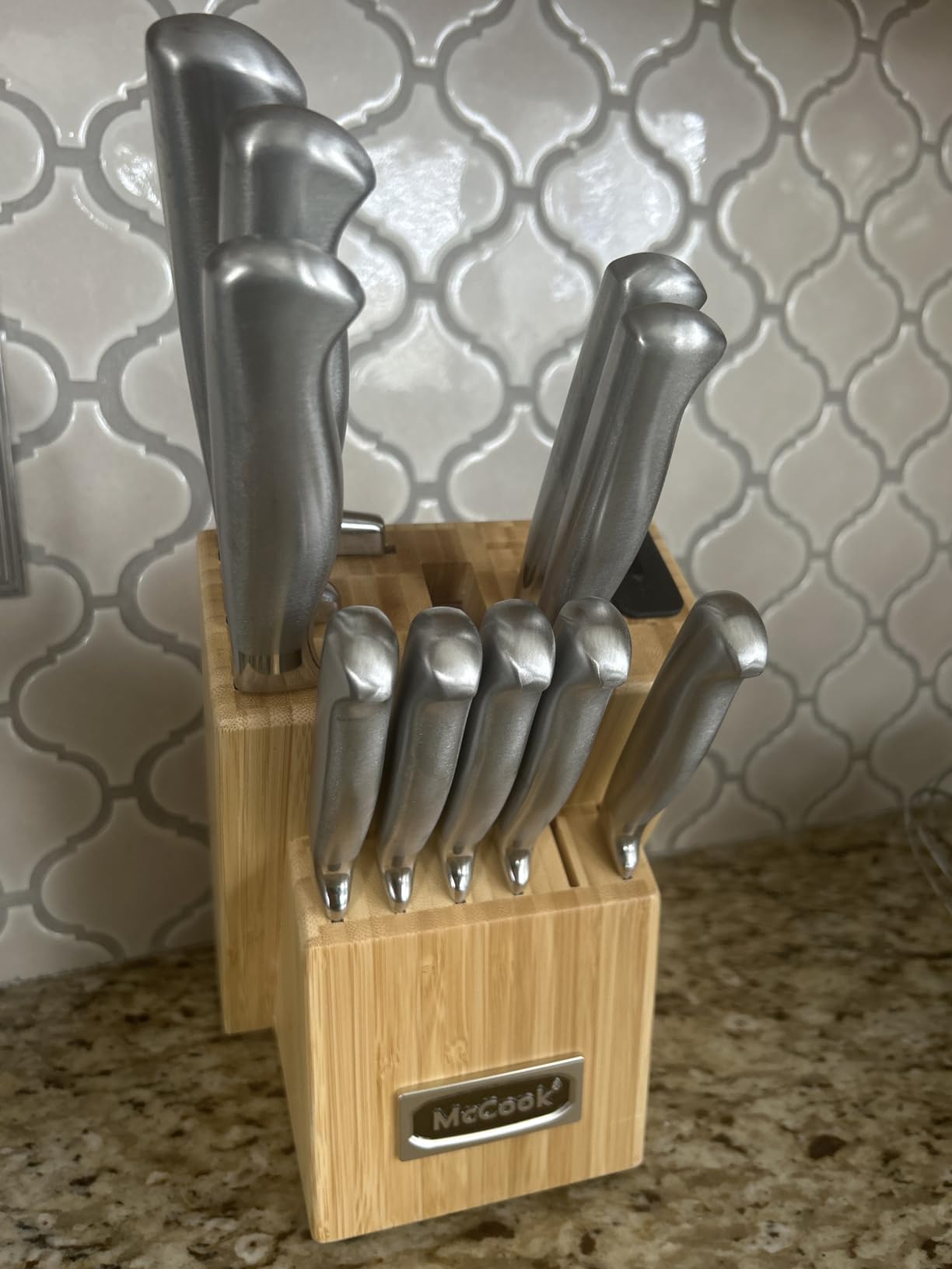 McCook Knife Sets, German Stainless Steel Knife Block Sets with Built-in Sharpener customer photo 1