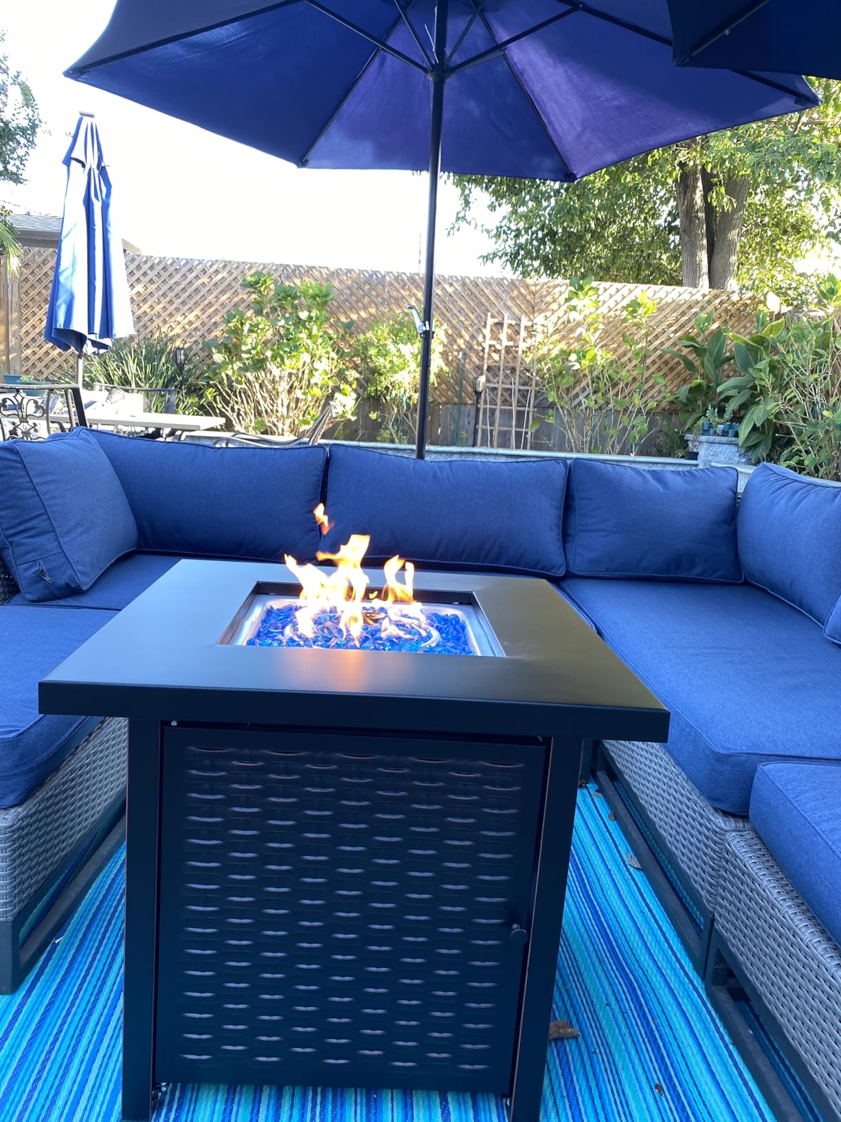 Ciays 28 Inch Propane Fire Pit CSA-Listed Outdoor Fire Pit Table, 50,000 BTU Steel Gas Fire Pits with Lid and Lava Rock, Add Warmth and Ambience to Parties On Patio Deck Garden, Black, CIFPT3-N1 customer photo 1