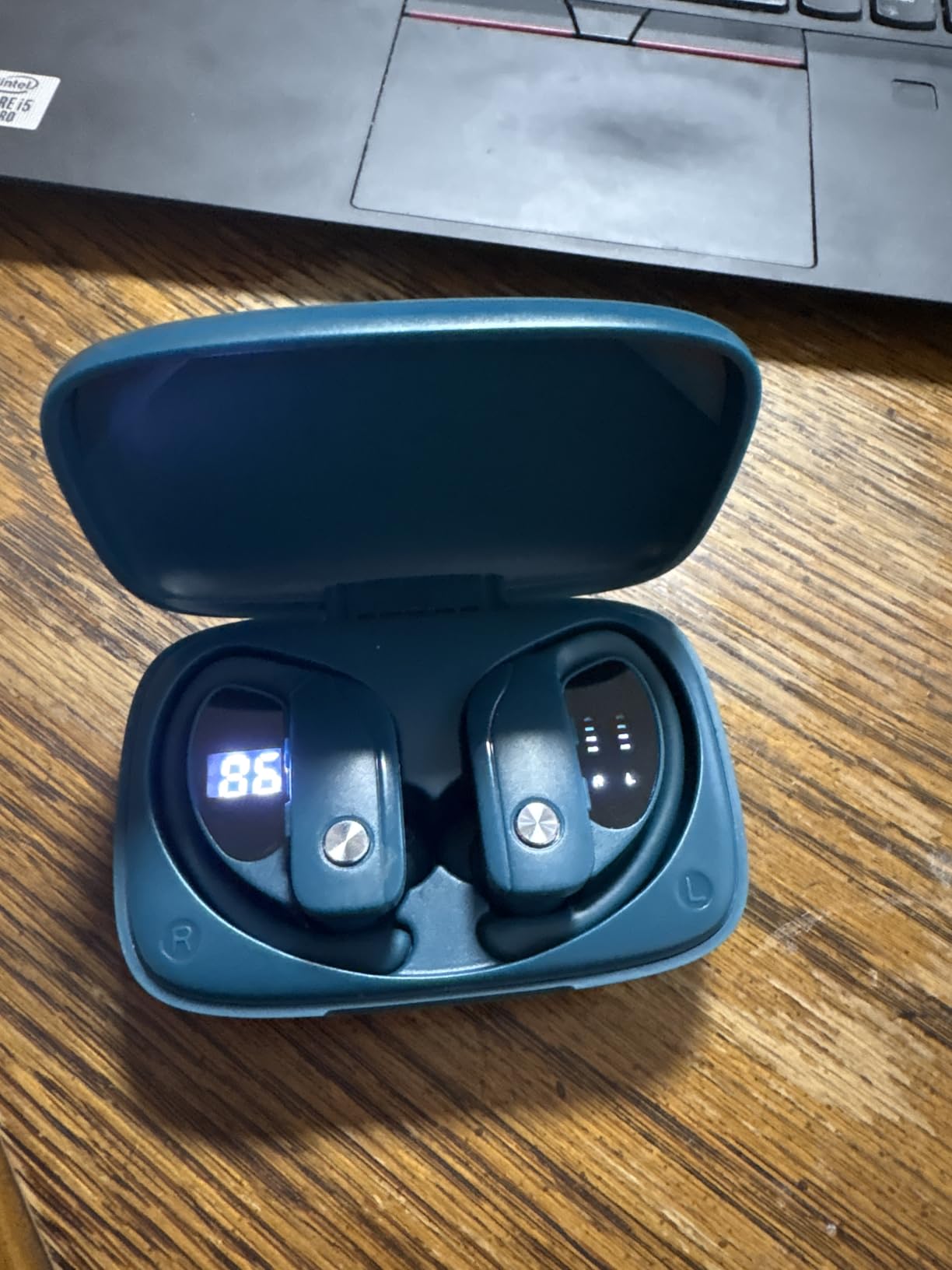 bmani Ear Buds Wireless Earbuds Bluetooth Headphones with 80H Playtime LED Display Case, Over-Ear Hook with Mic, Stereo Sound, Easy Button Controls, Sports Earphones for Running Workout Gym Pink customer photo 2