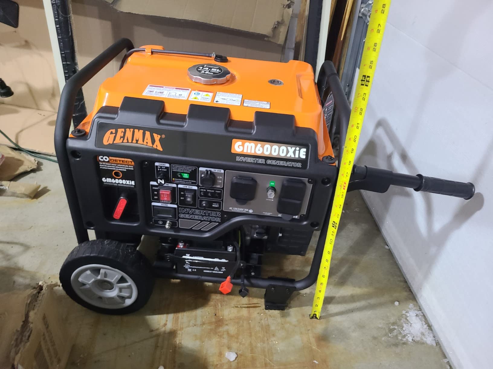 GENMAX Portable Inverter Generator, 6000W open frame Gas Powered High Speed Engine with Electric Start, Ultra Lightweight for Backup Home Use & Job Site, EPA Compliant (GM6000XiE) customer photo 1