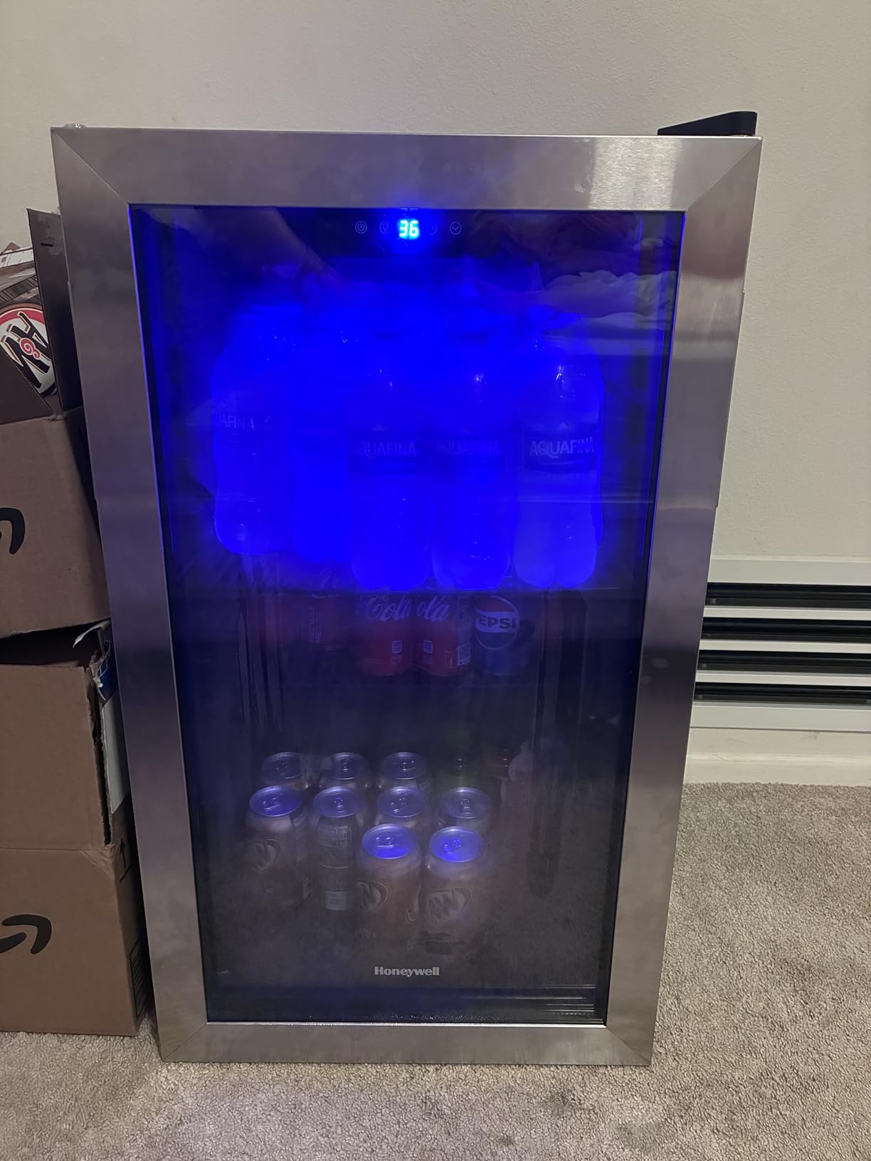 Honeywell Beverage Refrigerator and Cooler, 116 Can Mini Fridge with Glass Door for Soda Beer or Wine for Office or Bar with Adjustable Removable Shelving, Commercial Grade customer photo 2