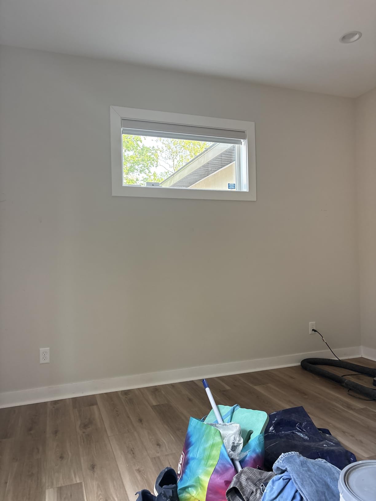 Motorized Roller Shade, 100% Blackout Smart Window Blinds Work with Homekit, Alexa, Google Home, Remote Control, Electric Blinds with USB/Solar Pannel Charging, Gentle White customer photo 1