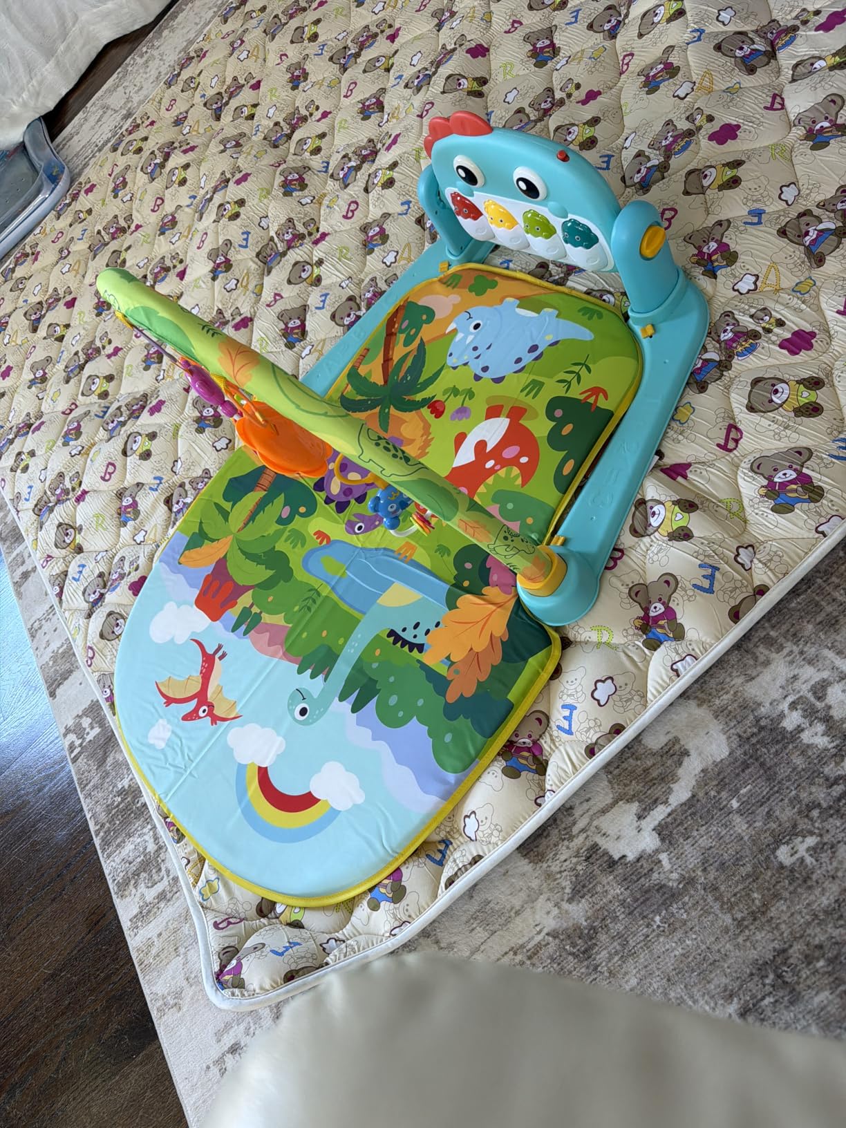 UMIKU Baby Gym Play Mats Baby Tummy Time Mat Musical Activity Center for Newborn Infant Piano customer photo 1