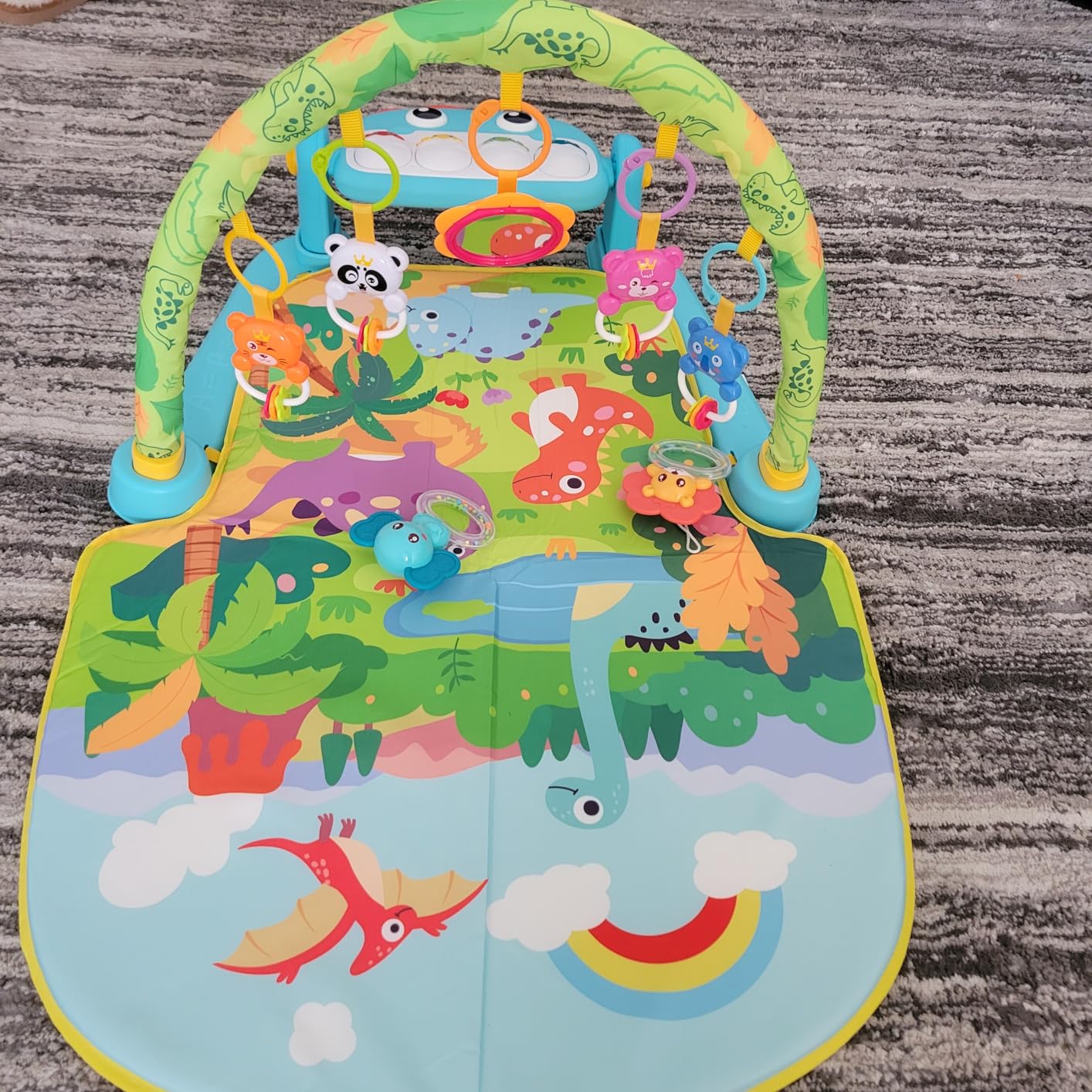 UMIKU Baby Gym Play Mats Baby Tummy Time Mat Musical Activity Center for Newborn Infant Piano customer photo 2